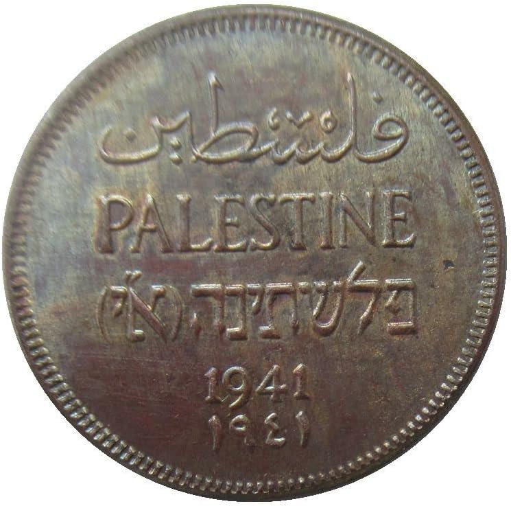 Израел 1 Мил 1927-1947 10 Странски Репродукција Бакар Комеморативни Монети