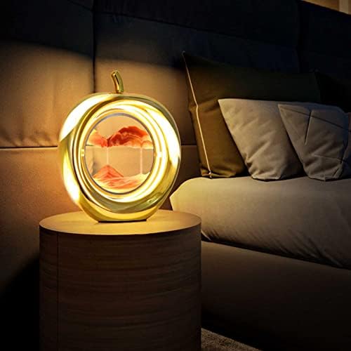 JJRY 3D Quicksand Sainting Light, LED ламба за песочен часовник, ламба за трпеза на смола, смирено релаксирање за украси за домашна канцеларија