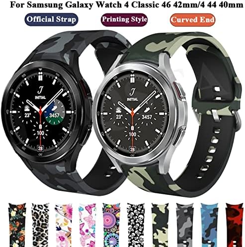Sdutio 20mm Без празнини за часовници за гледање Samsung Watch 4 Classic 46 42mm/44 40mm SmartWatch Smartwatch Силиконски печатење