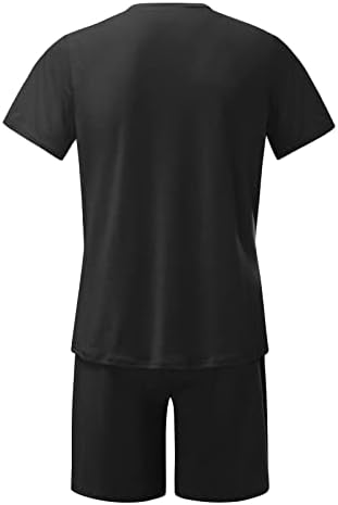 RBCULLF тренингот поставен за машки кратки ракави маица и шорцеви за џогер, костуми за големи високи момчиња, обични облеки