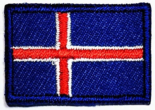 Парита мини 0,6х1.1 Исланд знаме Национално железо на закрпи Исланд знамето земја амблем воен аплика извезена лепенка DIY занаетчиска