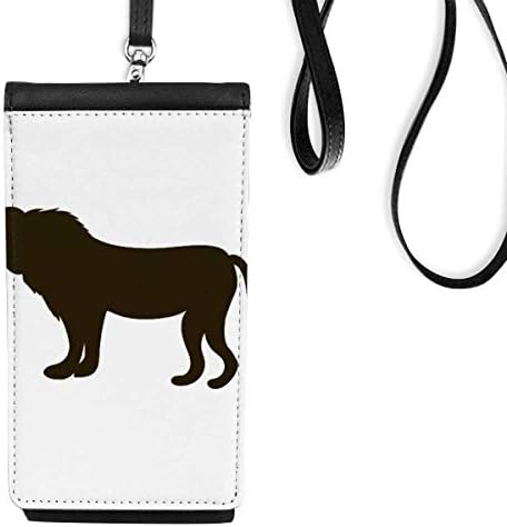 Црн лав животински портрет телефонски паричник чанта што виси мобилна торбичка црн џеб