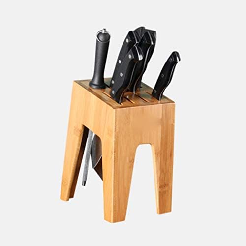 МИС З дрвен држач За нож држач за нож кујнски материјали решетка за складирање на полица држач за нож од цврсто дрво