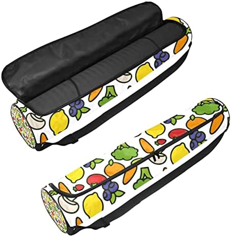Ратгн Јога Мат торба, зеленчук шема за вежбање јога мат носач со целосна зип-мат торба со прилагодлива лента за жени мажи