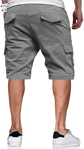 Miashui мажи панталони плус големина машка летна цврста боја плус големина обични сите шорцеви модерни ткаени товарни панталони