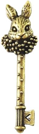 6 парчиња антички бронзени клучеви шарм приврзок за зајаци 16х51мм