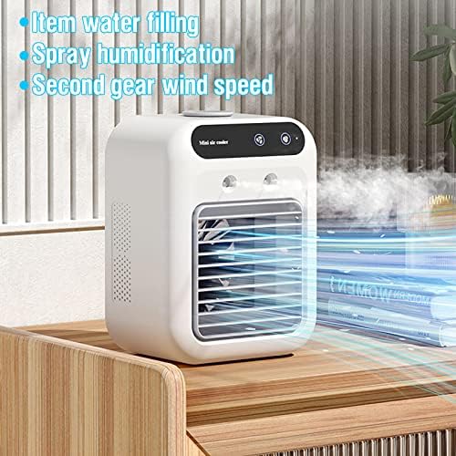 Преносен вентилатор за климатик, испарувачки мини ладилник за воздух со 2 брзини, ултра тивко, 3 во 1 USB личен ладилен ладилник за ладење