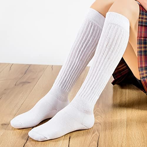 Американски трендови Слаб чорапи жени наредени долги чорапи со памук памук плетени нозе потопло неонски колено високи чорапи