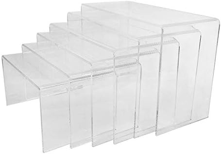 Timmyhouse Clear Acrylic U Cubes Riser Nester Display Rack Facture Shote Motor Sute од 6
