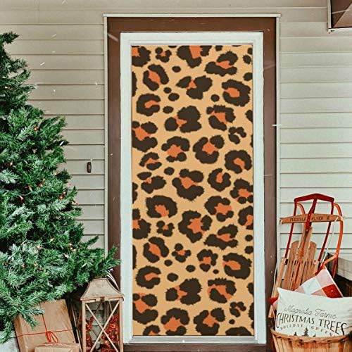 Enevotx Роденденски украси за врата убава забележана украсена леопард забава Декорации Врати издржливи ткаенини капаци за прозорци