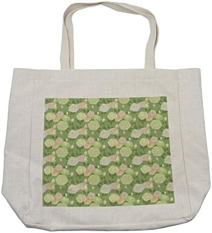 Торба за шопинг на Амбесон Роуз, апстрактни цвеќиња со пастели во боја и пупки романтична пролетна градина, еколошка торба за еднократно