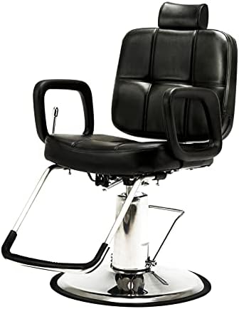 Lyе, опрема за убавина за коса Класичен црн бербер стол хидрауличен рејтинг професија салон за салон за салон за салон