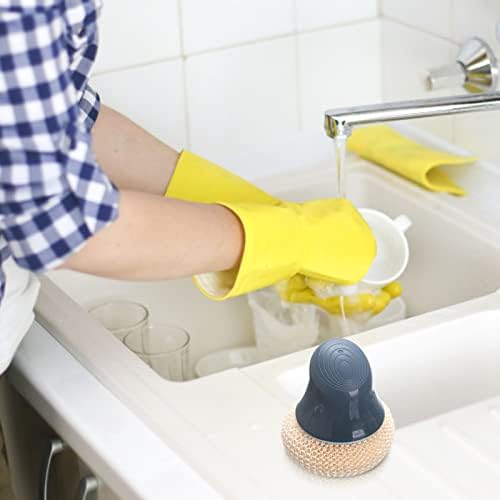 Четка за тапацир за кауч кујна миење садови за чистење на сунѓер со рачка мултифункционална чиста топка за сунѓер за сунѓер за тенџере и плоча