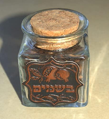 Judaica havdalah стаклена зачин Бесамим носител кутија w pu plque калинка