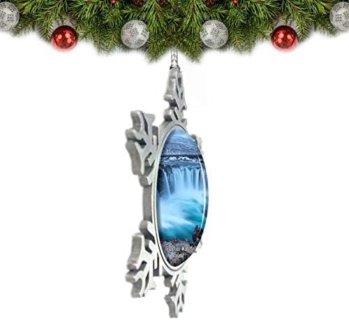 Умсуфа Исланд Годафос водопад Божиќ украсен украс Кристален метален сувенир подарок