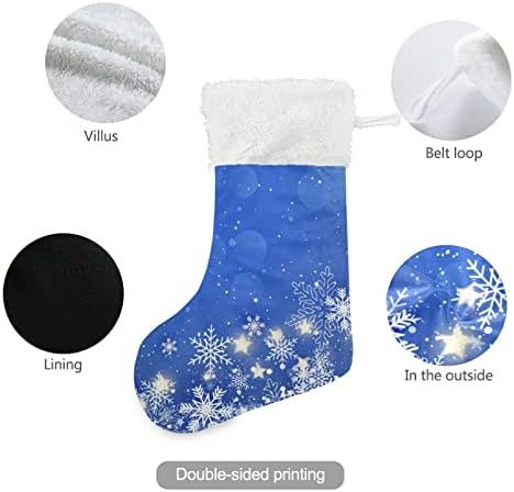 Алаза Божиќни чорапи замаглување снегулки и starsвезди Класични персонализирани големи декорации за порибување за семејни празнични