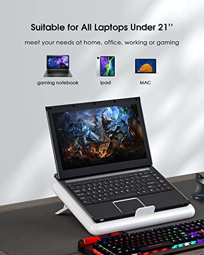 Стенд за ладење на лаптоп DLINDA, подлога за ладење на лаптоп за игри со иновативно ладење на полупроводници и 2 навивачи на турбо, лаптоп