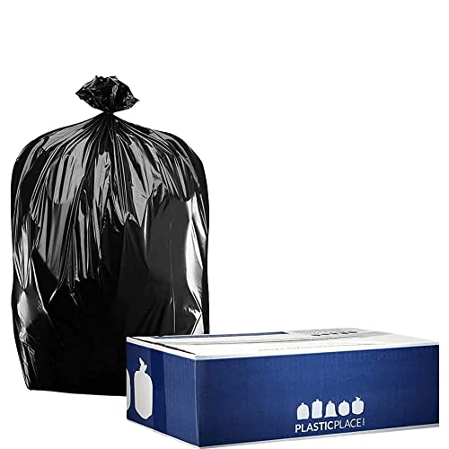 Пластични кеси за Отпадоци од 56 Литри 1 1,5 Мил Black Црни Тешки Облоги За Канти за Ѓубре 4 43 х 46
