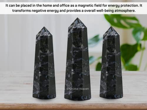 Креации на Аашита Индиго Габро Кристална кула Обелиск Поинт за чакра, заздравување и балансирање - Оригинален овластен скапоцен камен