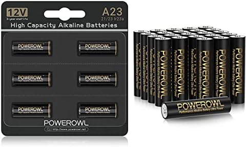 Powerowl Висок капацитет A23 Батерии 6 пакувања и алкални батерии ААА 24 брои