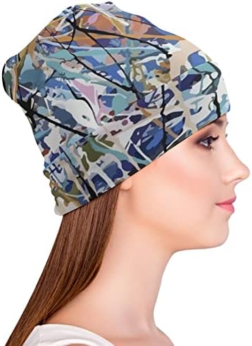 Сина композиција унисекс -капа, топла капа на череп капа за пулвер за спиење случајна една големина