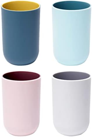 Зеродеко 8 парчиња пластични чаши за четкање за заби со двојна боја чаши за четкање на заби
