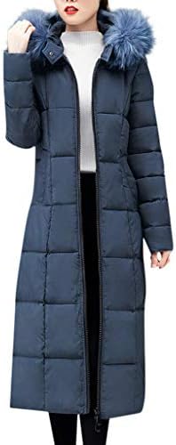 Jsarle долг палто со палто, жени зимско топло ватирано со јакни меки задебелен ров палто со лесна надворешна облека со качулка