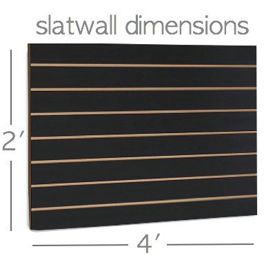 Комплет за организатор на црни панели на панели - Вклучува - 24 x 48 црни панели на Slatwall плус - 6 црни куки на Slatwall и 12
