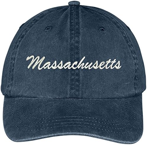 Трендовски продавница за облека во Масачусетс, везена памучна капаче за прилагодување на низок профил