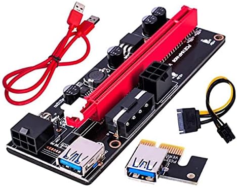 Конектори PCI -E PCIE Riser 009 Express 1x To16x Extender PCI E USB Riser 009S GPU Dual Adapter картичка SATA 6PIN Power Cable за