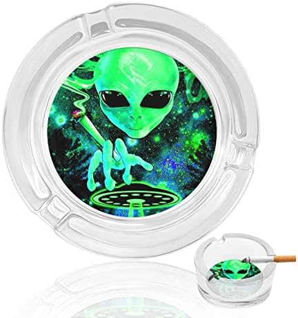Пушење вонземјани НЛО стаклена пепел за цигари од цигари класични кружни чисти кристални пепелници