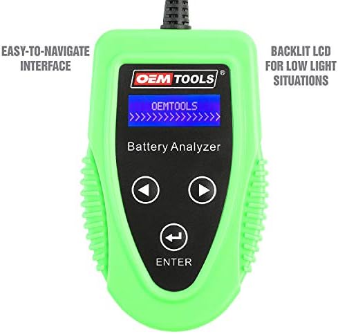 OEMTools 24359 Анализатор на дигитална батерија, тестер за тешки батерии, тестер на системот за напојување и полнење на системот