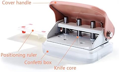 Eshilp Hole Panch Portable Doad Puncher w/Позиционирање владетел кон конфети кутија кутија големина 6мм дупка растојание 0,75in за хартиена