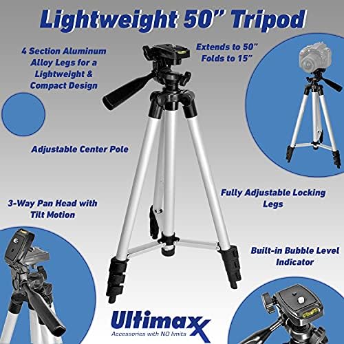 Ultimaxx 420-800mm f/8.3-16 Рачен Телефото Зум Т-Монт Комплет За Леќи За Canon Eos Rebel T5, T5i, T6, T7 T6i, T6s, T7i, SL1, SL2, EOS 60D, 70D,