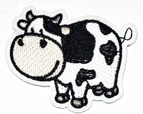Осама Лепенка Сет на 3 Симпатична Крава Фарма Животински Цртан Филм Налепници Млеко КРАВА САМ Апликација Везени Шие Железо На Лепенка