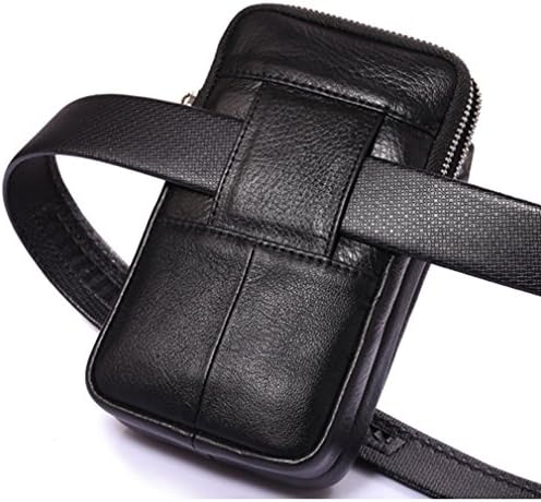 Хебетаг Мал кожен појас торба Телефонски паричник чанта за мажи јамка футрола куќиште пакет пакет за патувања на месинџер крст -торбичка со кука