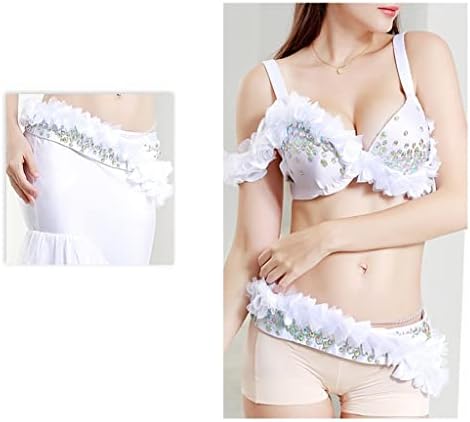 N/A Womenените бел стомак костум за танцување градник здолниште со здолниште сирена облека за професионални перформанси фустани
