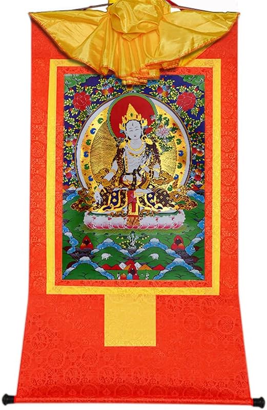 Ганданра Бела Тара, Ситарара, etsетсун Долма, Тибетан Танга сликарска уметност, будистичка брокада Танга, таписерија на Буда
