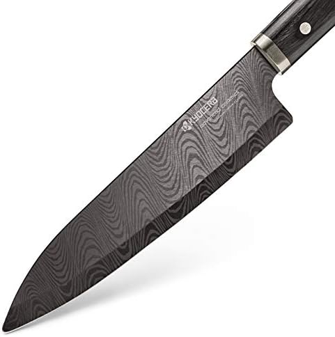 Нож за керамички готвач на Кјоцера, со тројно рачка, 7 “, црна