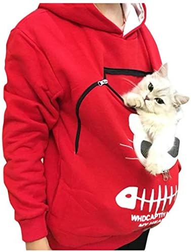 Мачка торбичка џемпер на животински пуловер за дишење на врвови, блузи женски блуза маица, жени празно
