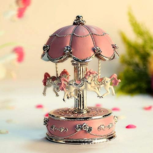 Yang1mn.ornaments розов смола материјал рингишпил музичка кутија музичка кутија дома мебел подароци украси персонализиран роденденски