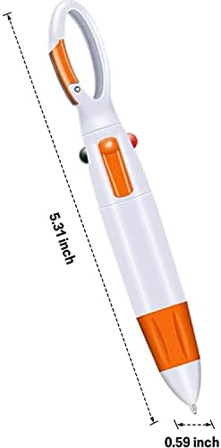 DIYFIXLCD 9 пакет 0,7 mm 4-во-1 шатл пенкала што може да се повлече со карабинер за клучеви на врвот, повеќебојни пенкала, 4 во 1 пенкала