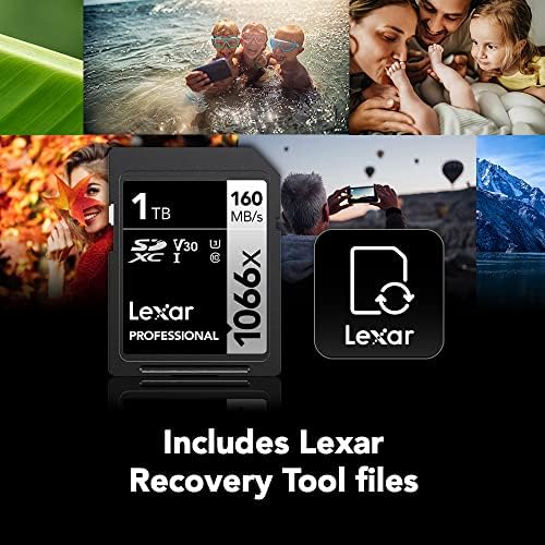 Lexar Professional 1066X 256GB SDXC UHS-I Меморија картичка Сребрена серија, C10, U3, V30, Video Full-HD & 4K, прочитајте до 160MB/s,