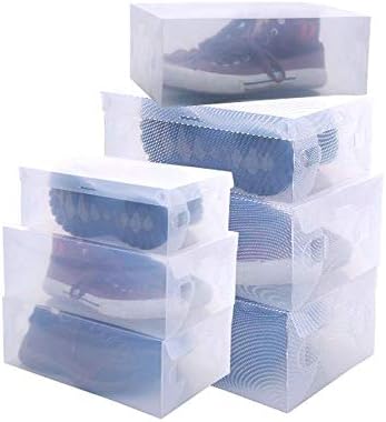 Anncus 6PCS за складирање на чевли за чевли Пластични чевли за чевли, држач за организатор на кутии за контејнери за чевли за чевли
