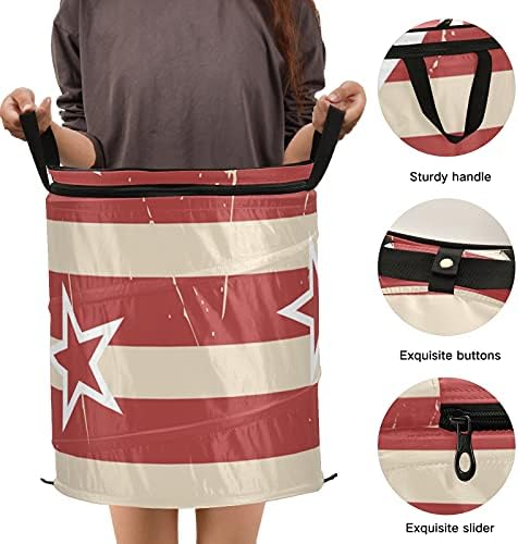 Американски патриотски starsвезди се појавуваат со алишта за перење со патент за патент, корпа за перење со рачки со рачки што може да