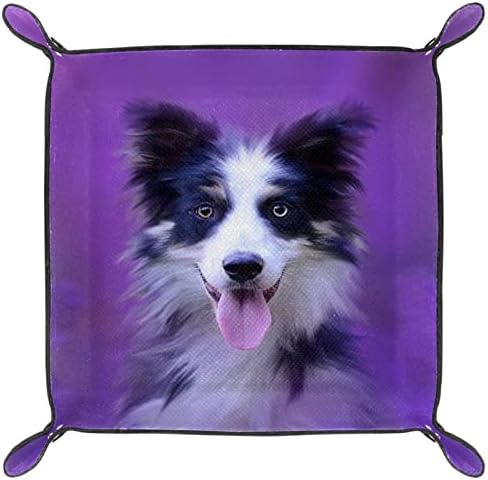 Такаменг кожен вален фиока, симпатично кутре куче Виолетова земја, кутии за складирање на кутии за складирање на десктоп за складирање