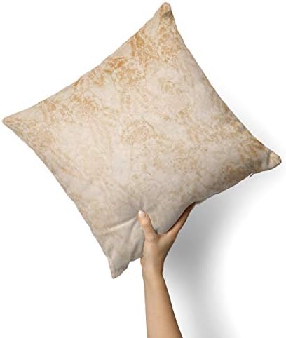 Iirov избледени тен и кафеава лента Дамаск шема - Прилагодено украсен украс за домашна или отворена капа за фрлање перница за софа, кревет или