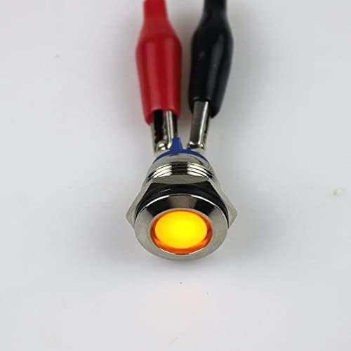 Нејенс 16мм метал Индикатор за светло LED 6V12V24V220V црвено жолто зелено сино бело бело 2 пин водоотпорен