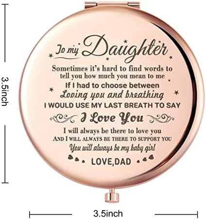 Вајлозко На Ќерка Ми Ти Си Секогаш Биди Мое Девојче Љубов Велејќи Розово Злато Компактно Огледало За Ќерка, Уникатни Значајни