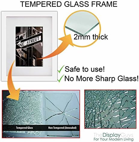 Екранот момци 8x10 инчен рамка за слика направена од цврсто бор дрво и вистинско калено стакло